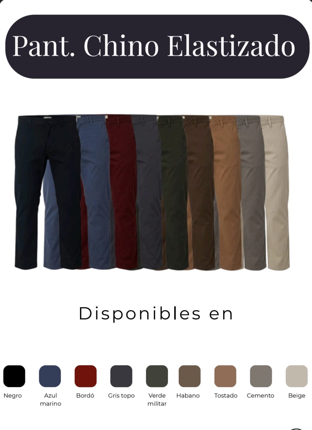 Pantalón gabardina corte chino